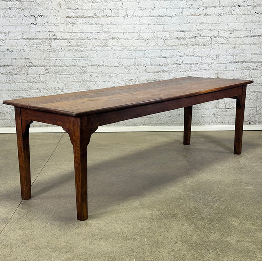 Antique French Chestnut Table with Drawer
