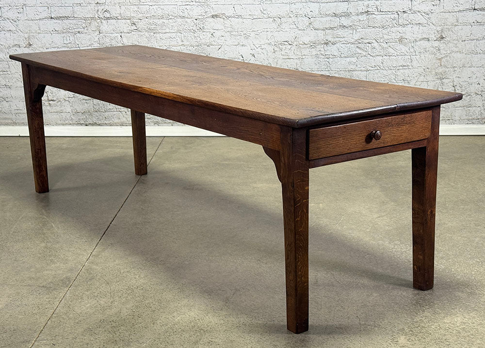 Antique French Chestnut Table with Drawer