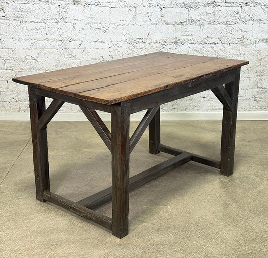 Antique Oak Painted Base Table