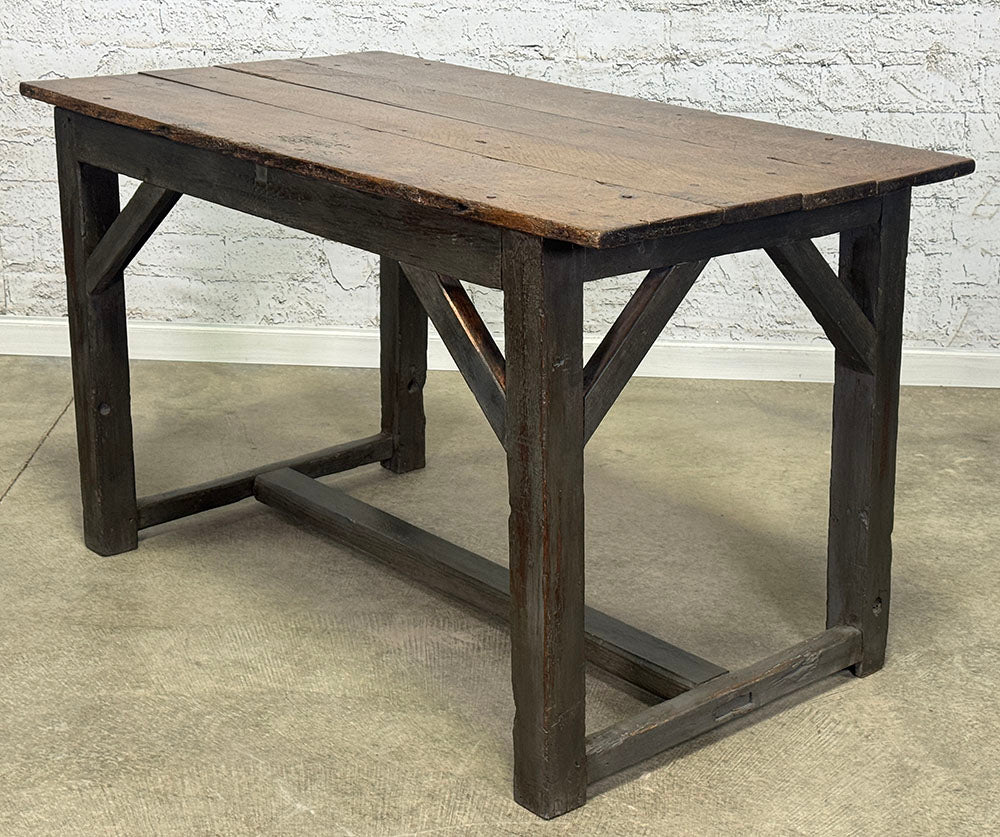 Antique Oak Painted Base Table