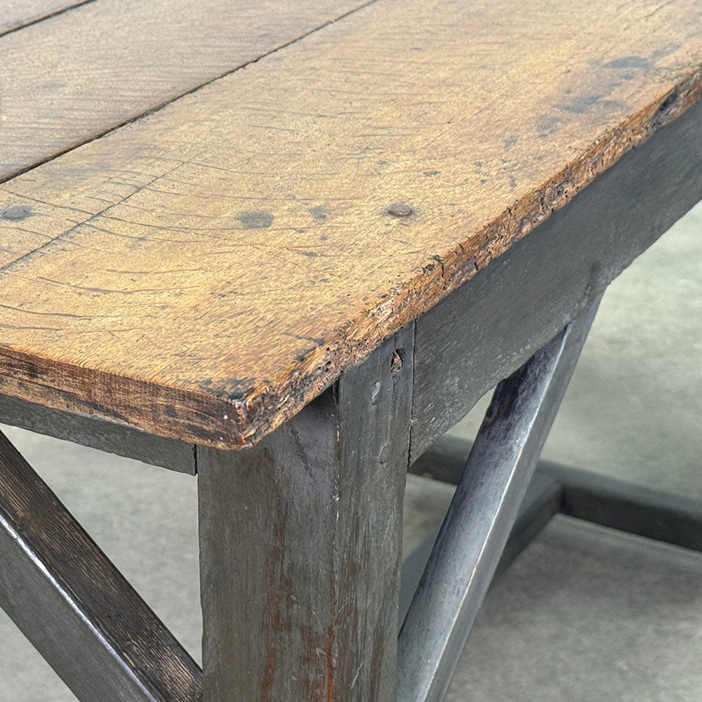 Antique Oak Painted Base Table
