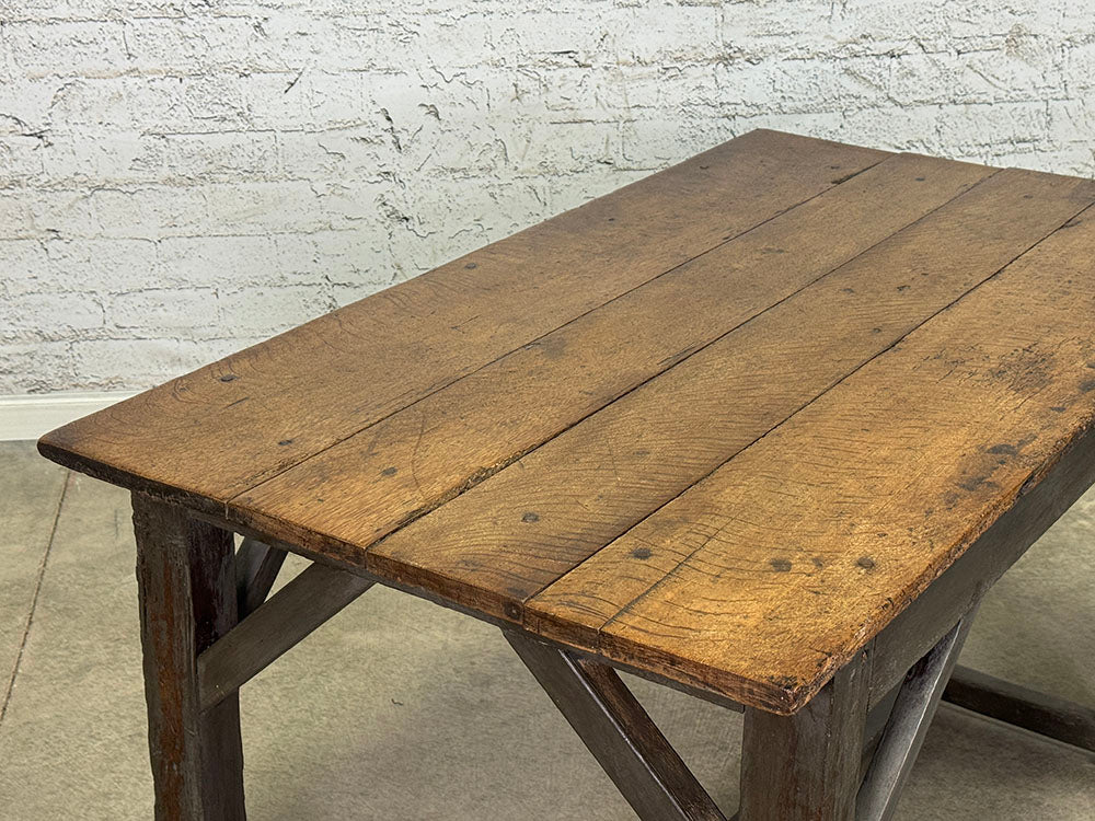 Antique Oak Painted Base Table