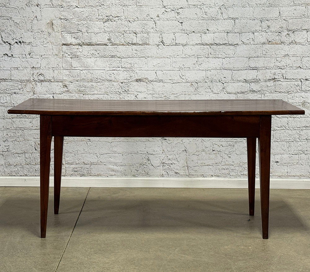 Antique French Walnut Farmhouse Table with Drawer
