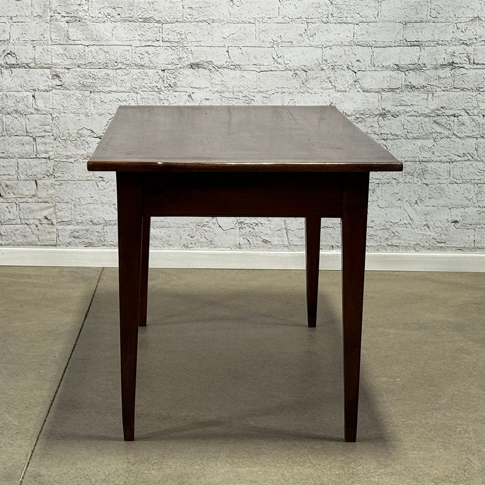 Antique French Walnut Farmhouse Table with Drawer