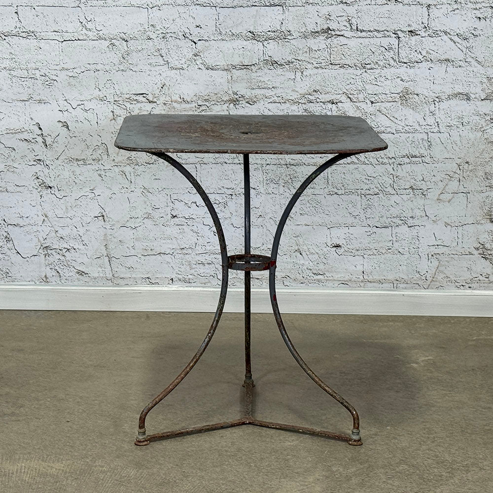 Antique French Original Paint Zinc Square Table