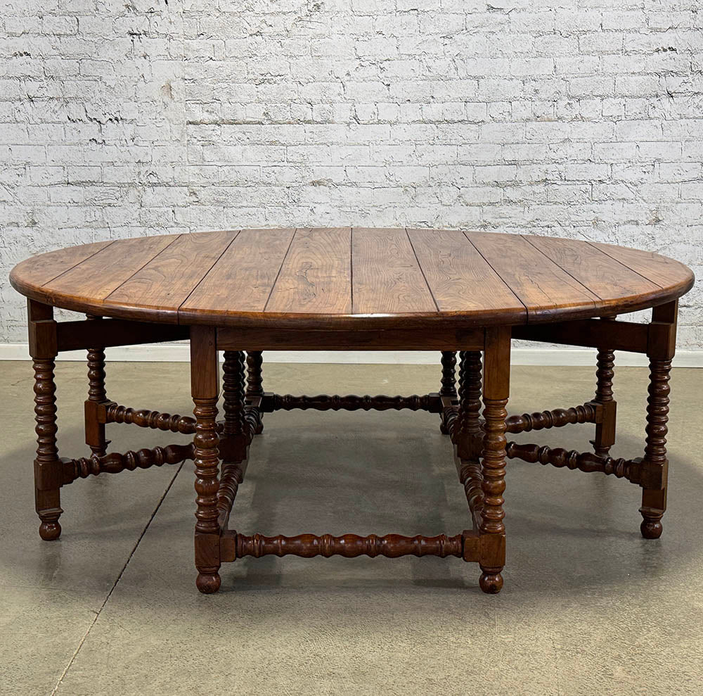 Antique English Elm Double Gateleg Table