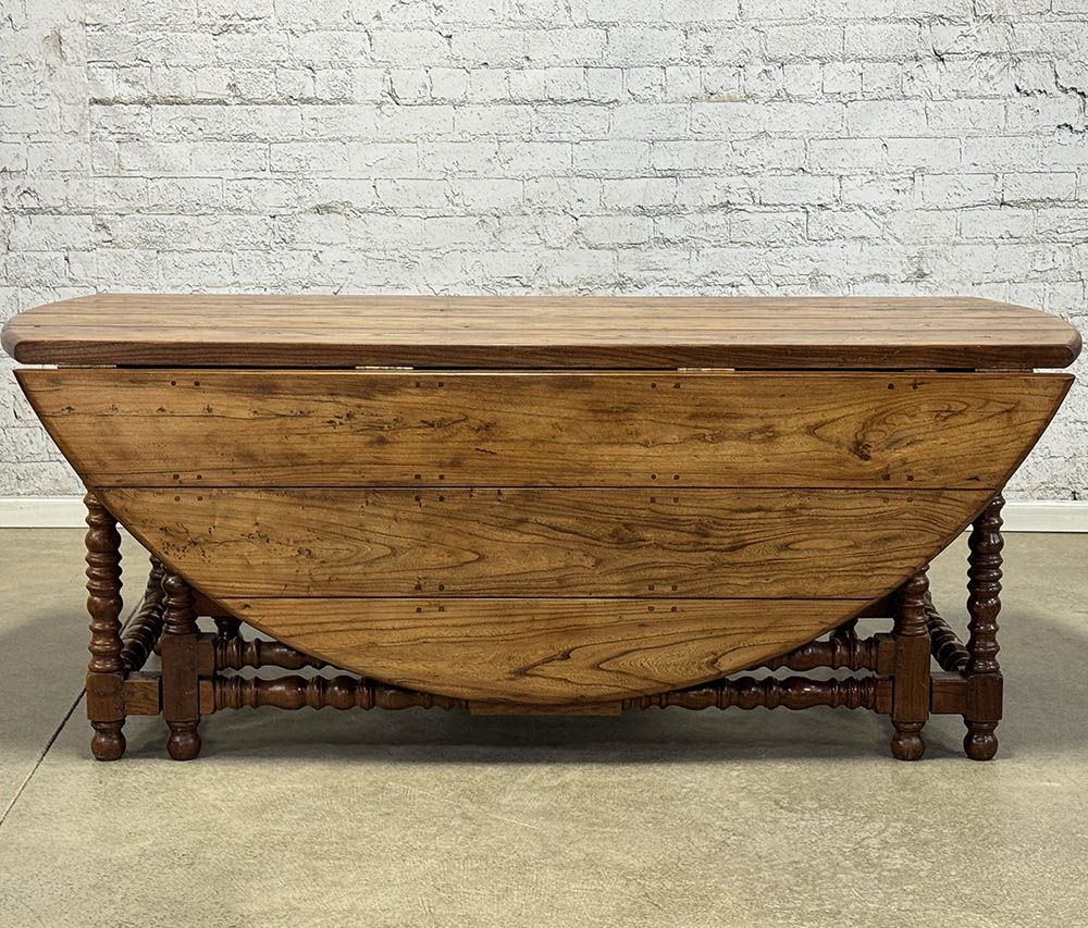 Antique English Elm Double Gateleg Table