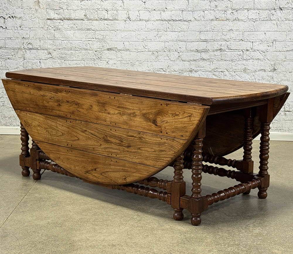 Antique English Elm Double Gateleg Table