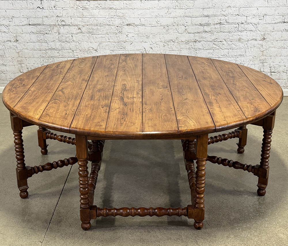 Antique English Elm Double Gateleg Table