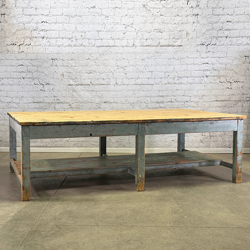Large Scale Rustic Pine Table Original Paint