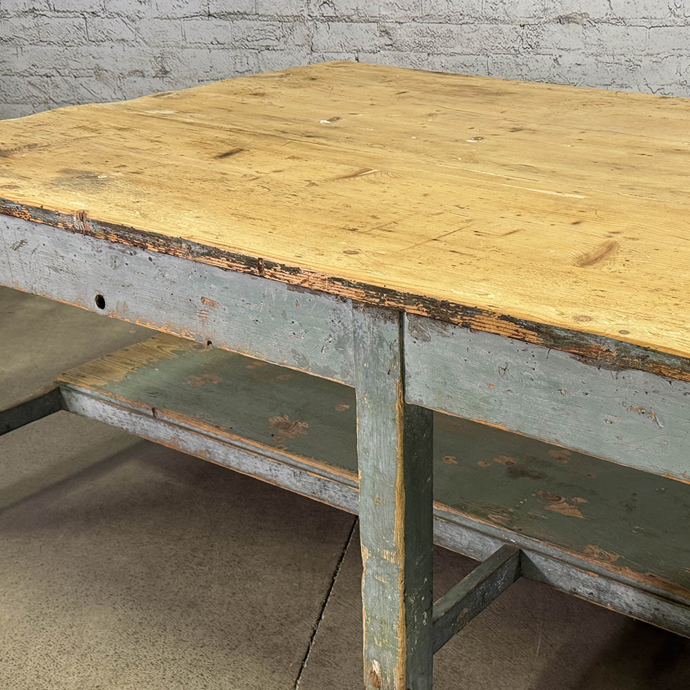 Large Scale Rustic Pine Table Original Paint