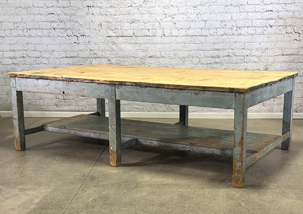 Large Scale Rustic Pine Table Original Paint