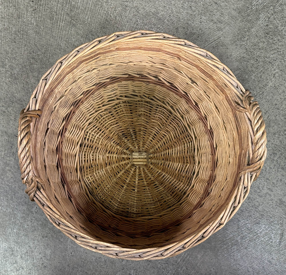 Vintage Basket with Large Wine Bottle
