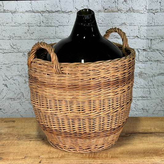 Vintage Basket with Large Wine Bottle
