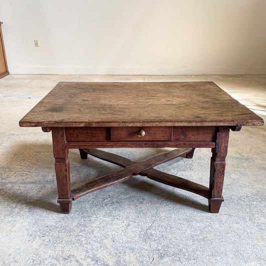 Antique Cross Base Coffee Table