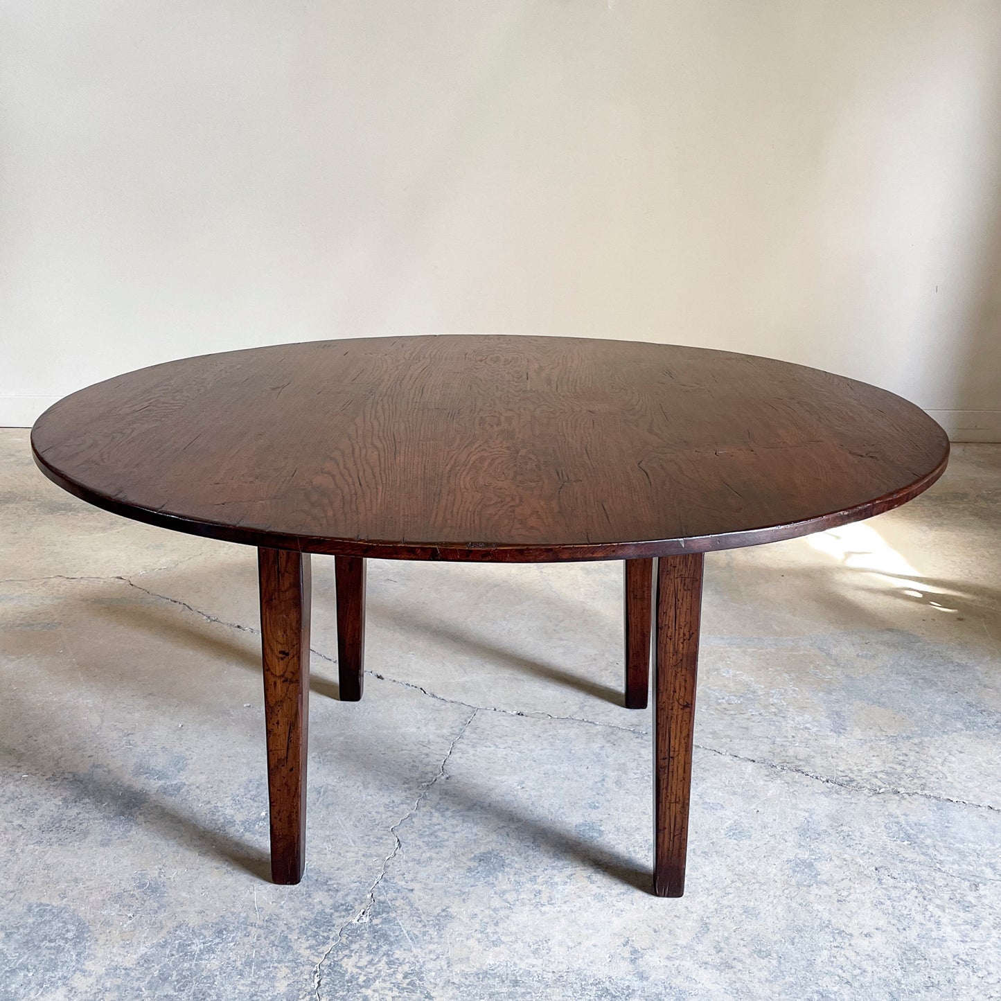 Handcrafted Solid Top Table with Tapered Leg