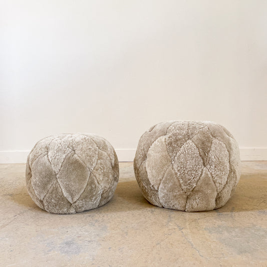 Shearling Tufted Ottomans