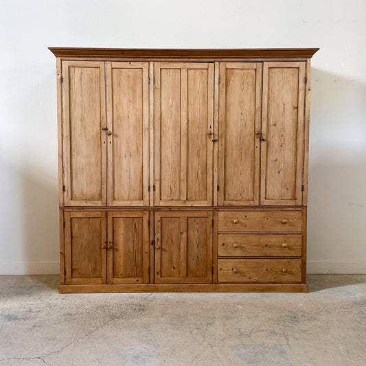 Antique English Housekeepers Cupboard with Great Storage