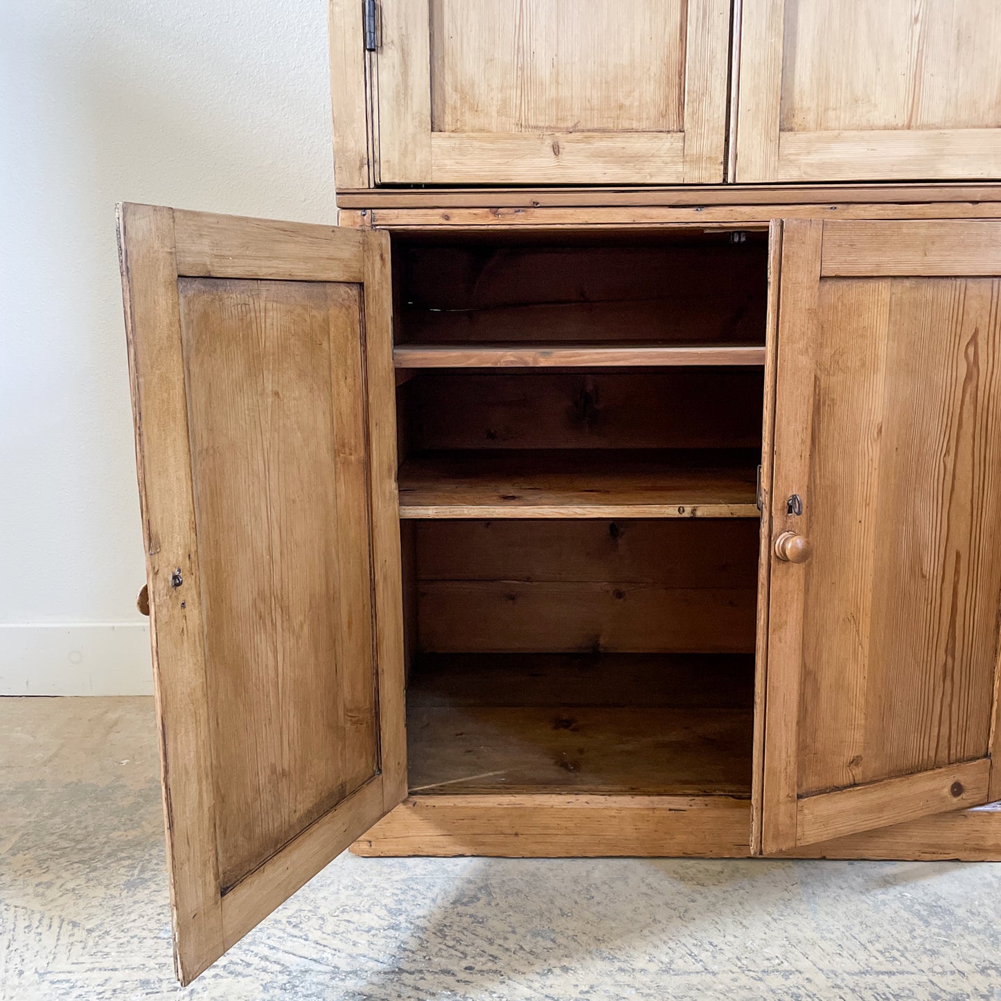 Antique English Housekeepers Cupboard with Great Storage