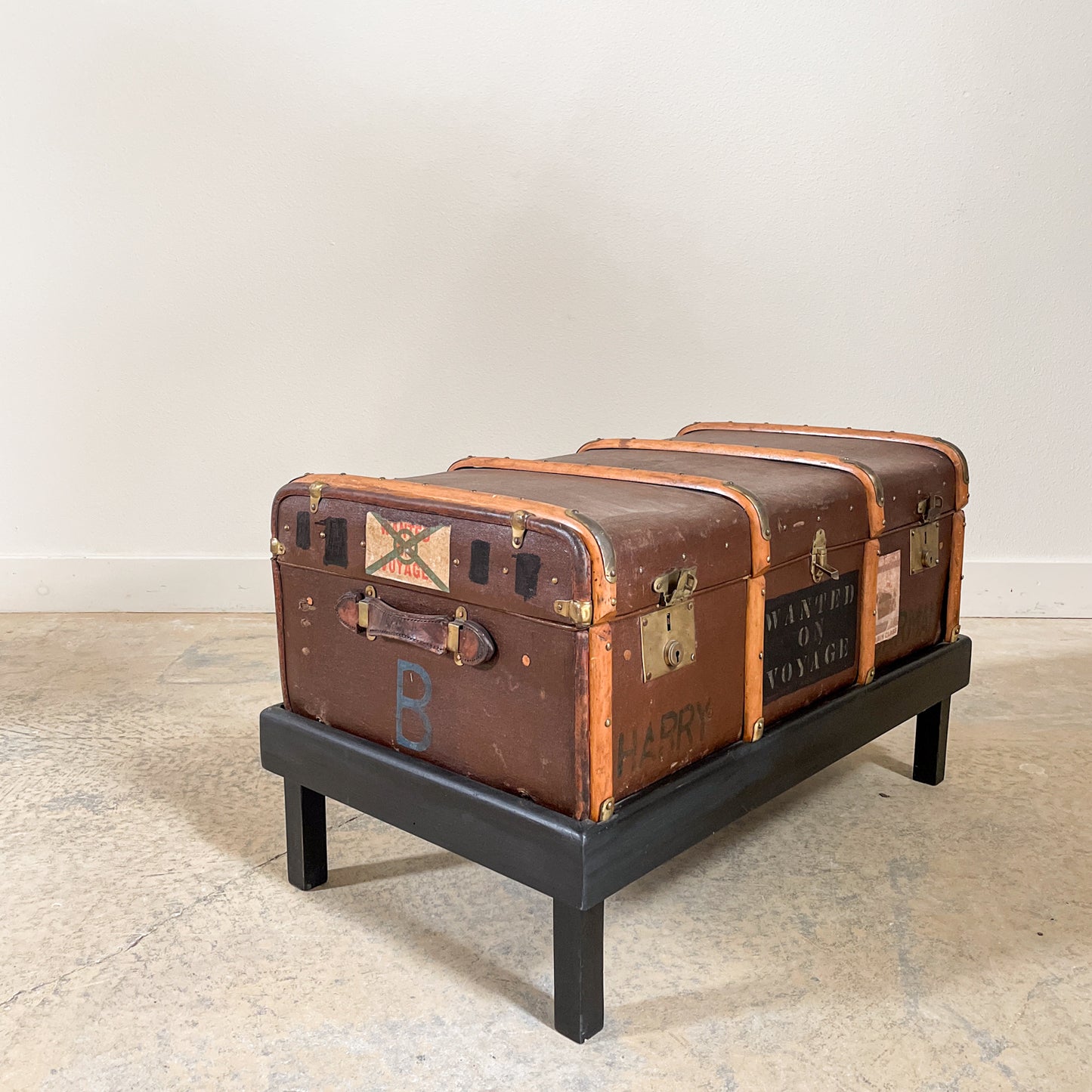Antique Leather Travel Trunk