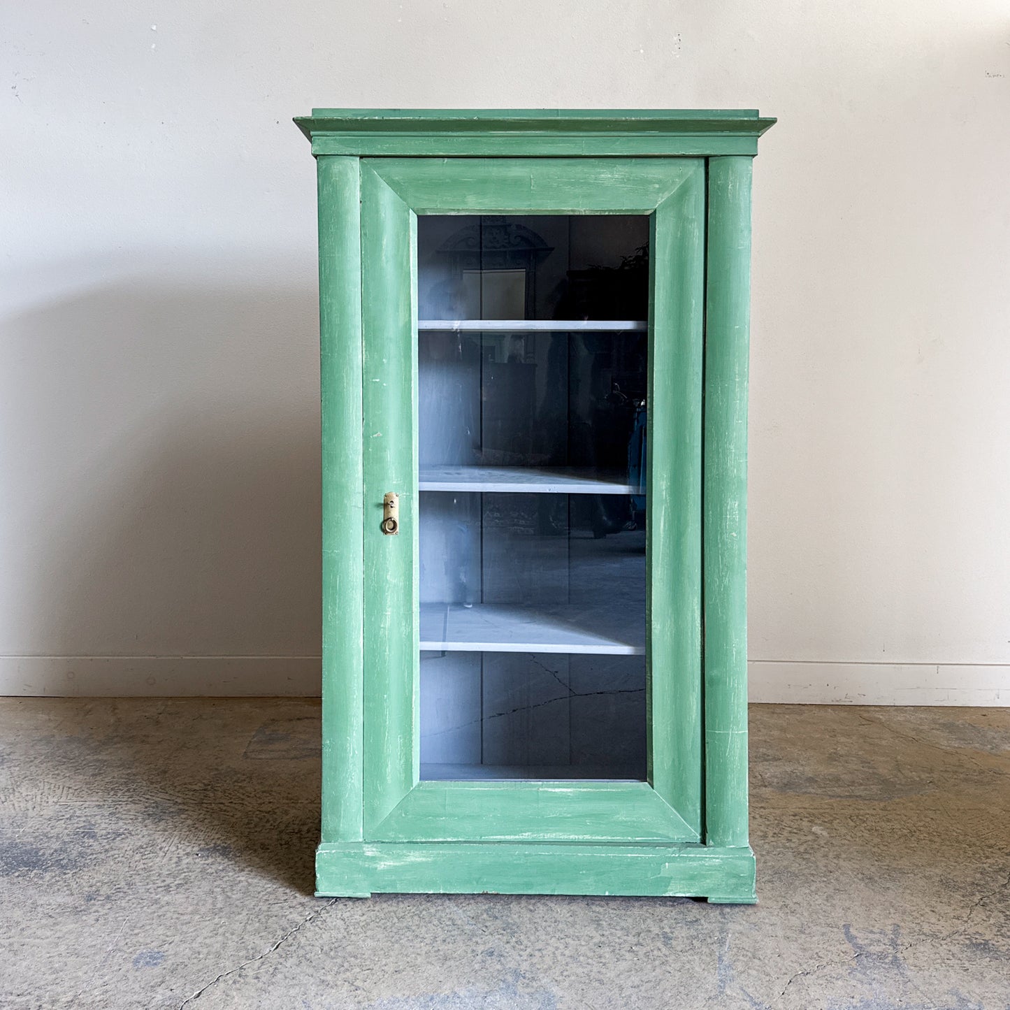 Antique Painted Single Glazed Door Cupboard