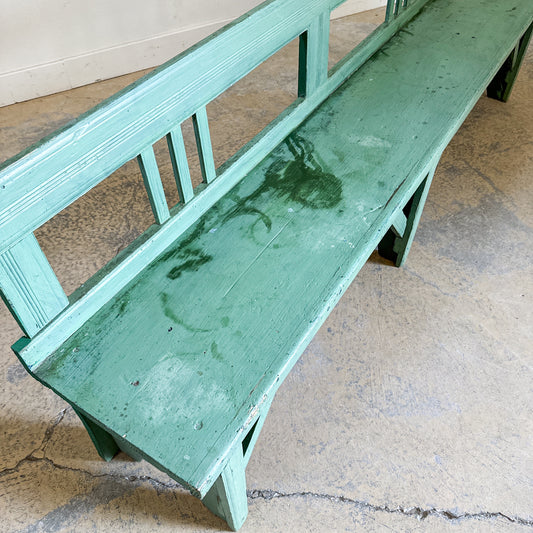 Long Antique Painted European Bench