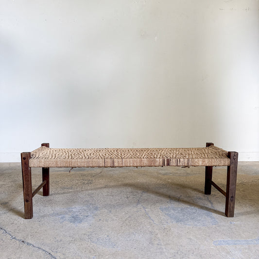 Antique Woven Top Bench