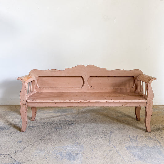 Antique Blush Painted Bench