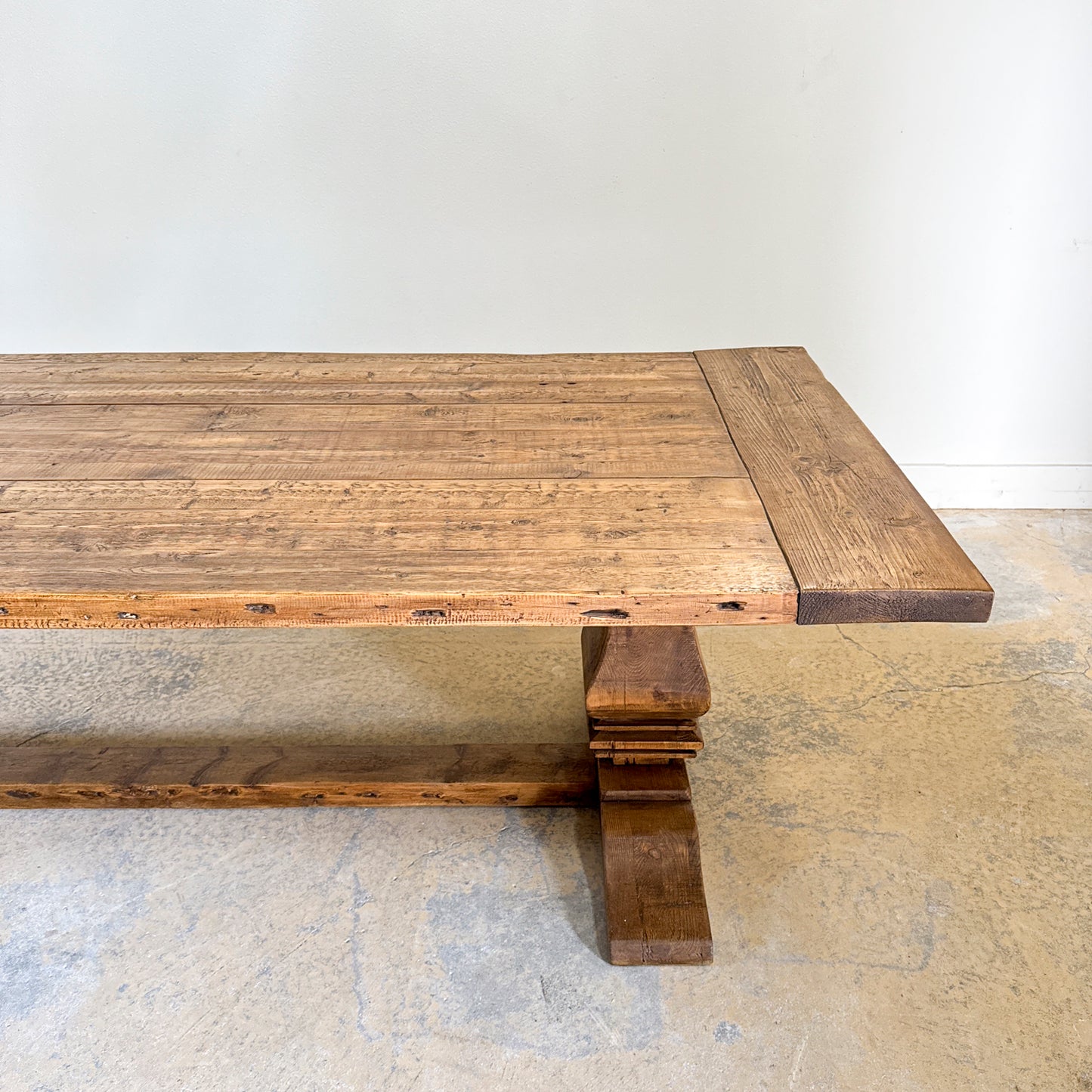 Handcrafted Pine Trestle Table