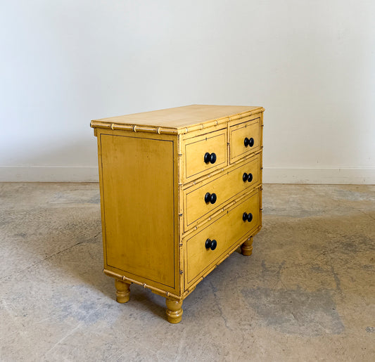 Antique European Faux Bamboo Chest of Drawers