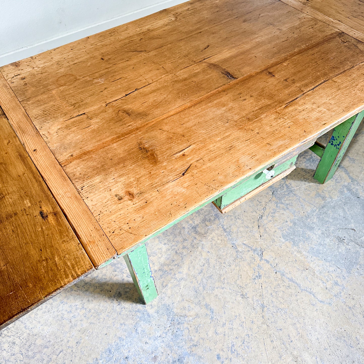 Antique Pine Drawleaf Table Cut to Coffee Table