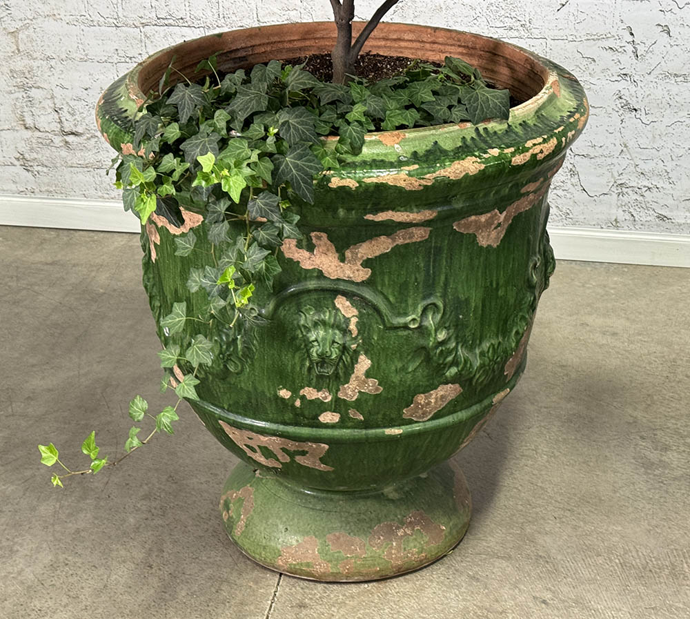 Vintage Pair of Green Anduze Planters
