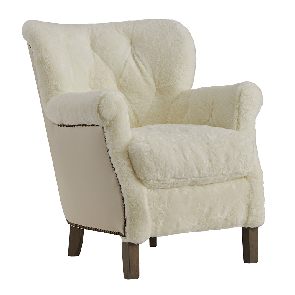 1547-01 Shearling & Leather Chair