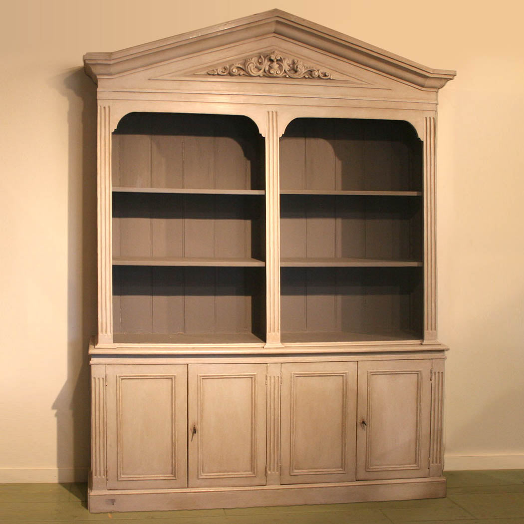 Modified Open Bookcase with Pediment