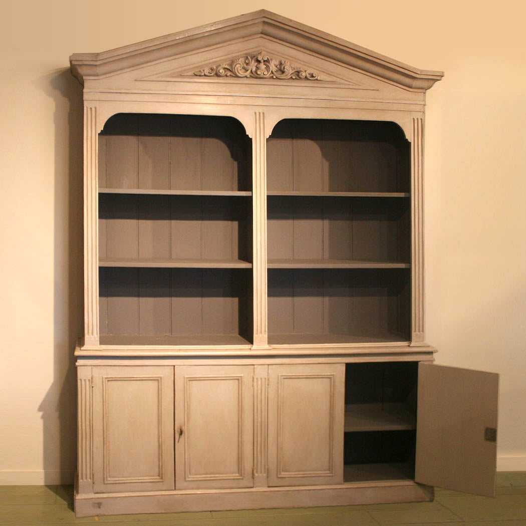 Modified Open Bookcase with Pediment