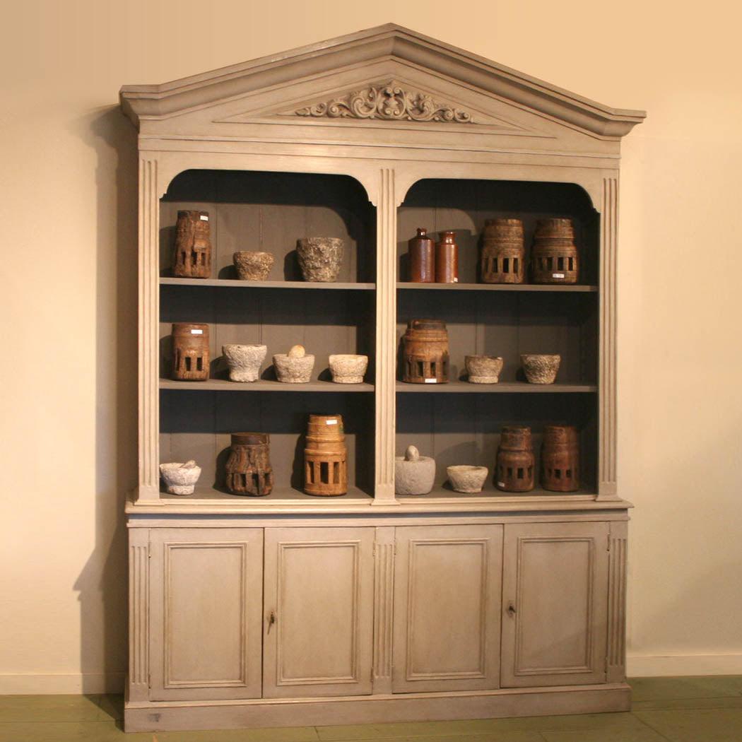 Modified Open Bookcase with Pediment