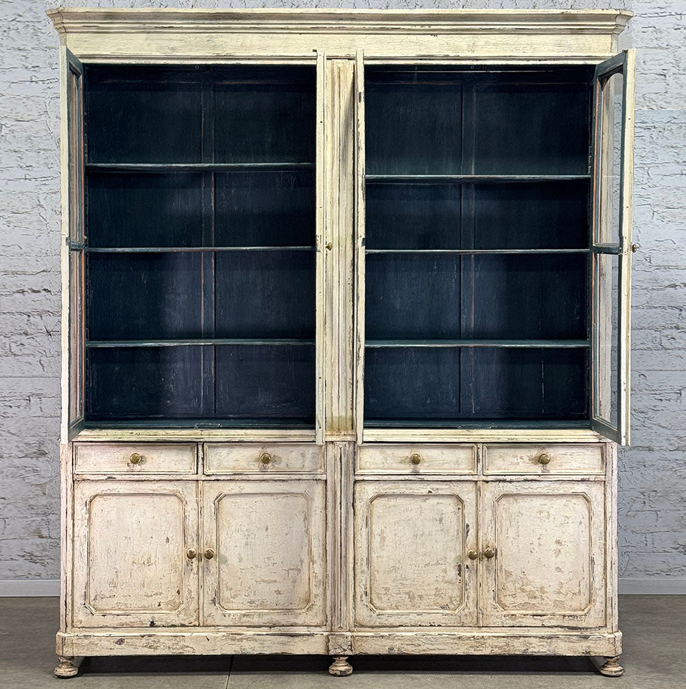 Antique Painted Glazed Top Cupboard c.1880