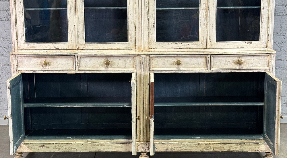 Antique Painted Glazed Top Cupboard c.1880