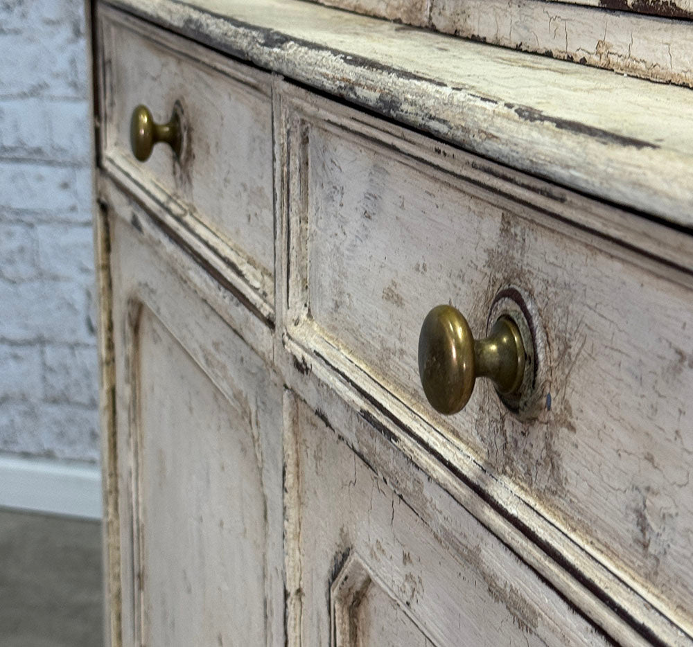 Antique Painted Glazed Top Cupboard c.1880