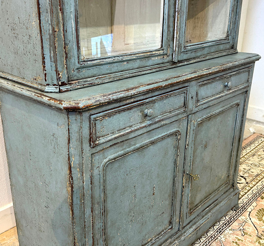 Antique Large French Blue Cupboard