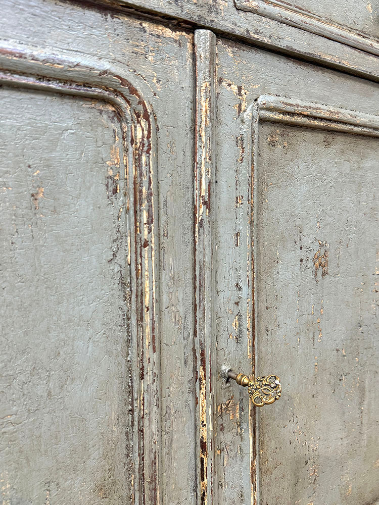 Antique Large French Blue Cupboard