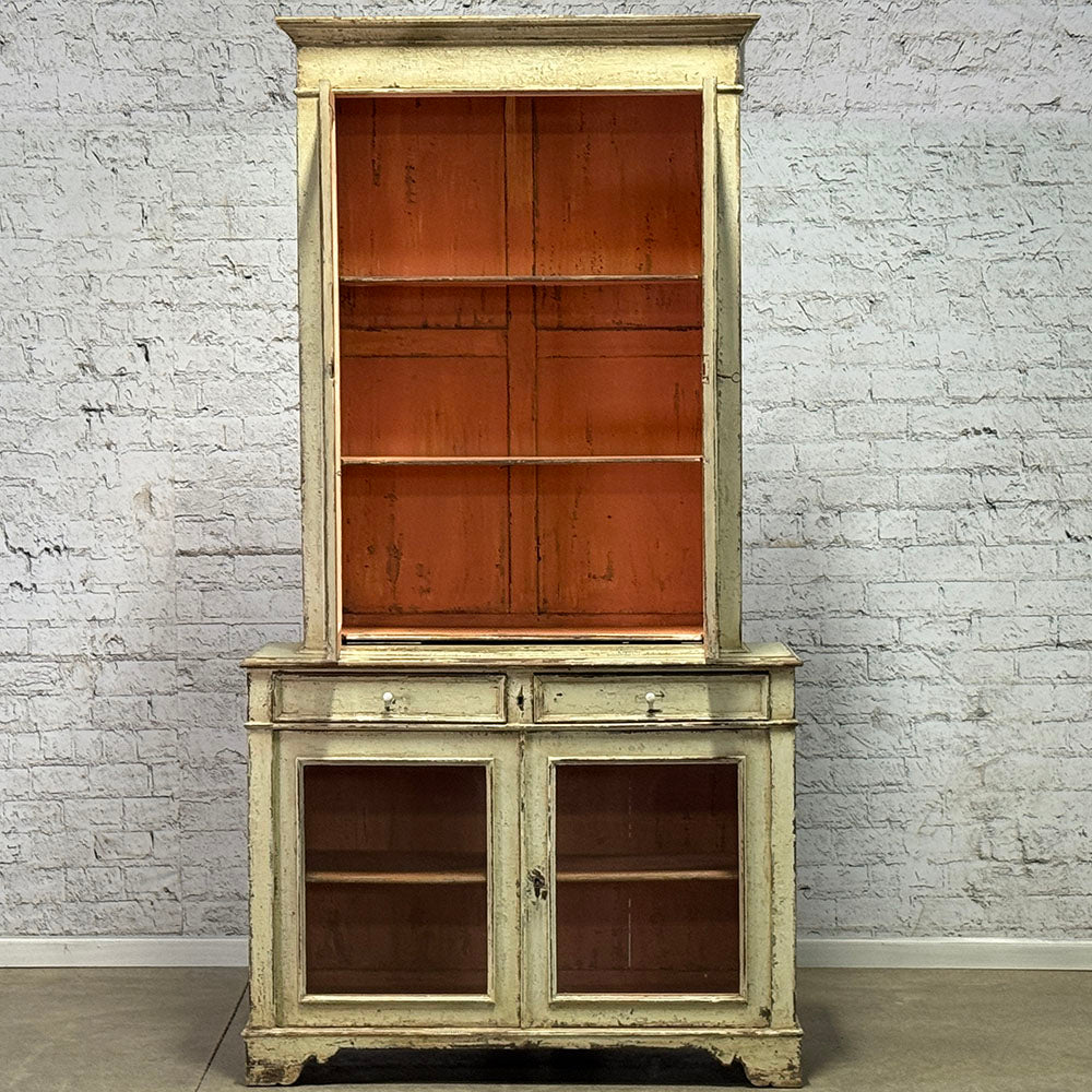 French Four Glazed Door Painted Cabinet c1840