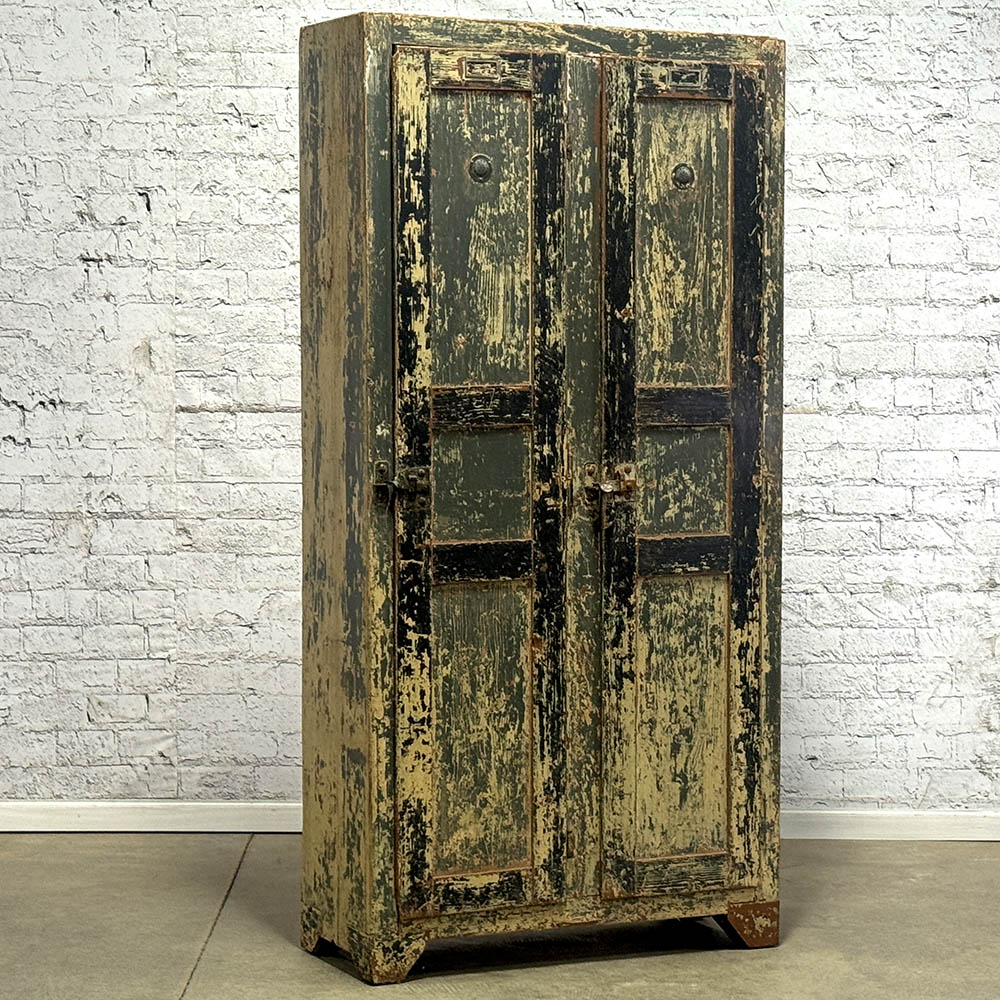 Painted Wood Two-Door Lockers