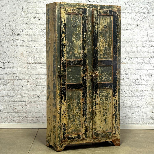 Painted Wood Two-Door Lockers