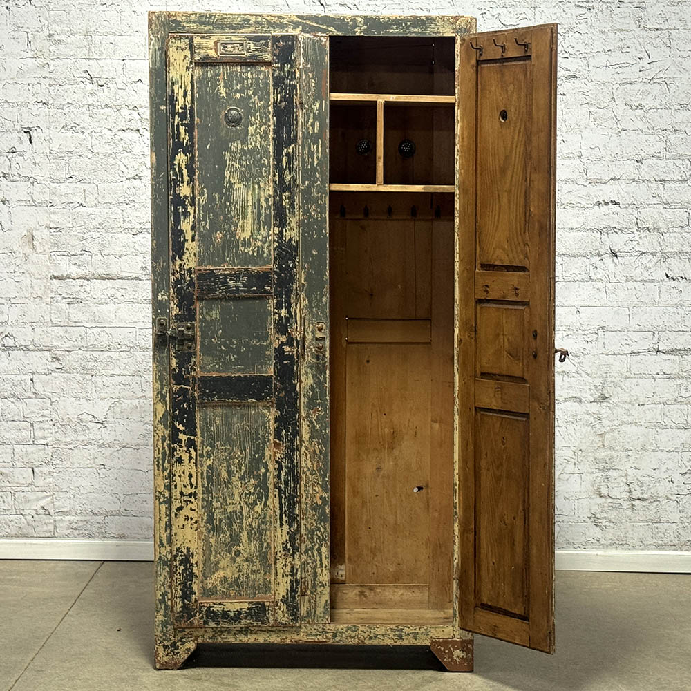 Painted Wood Two-Door Lockers