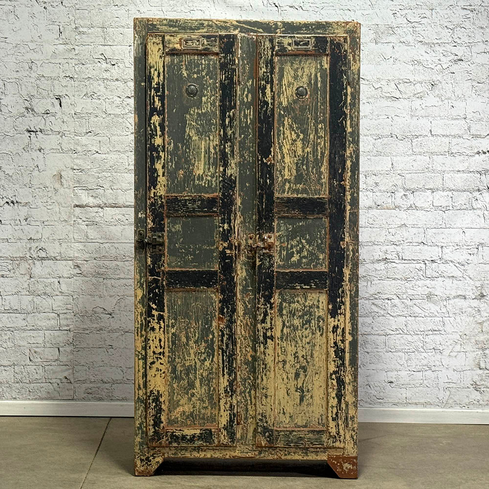 Painted Wood Two-Door Lockers