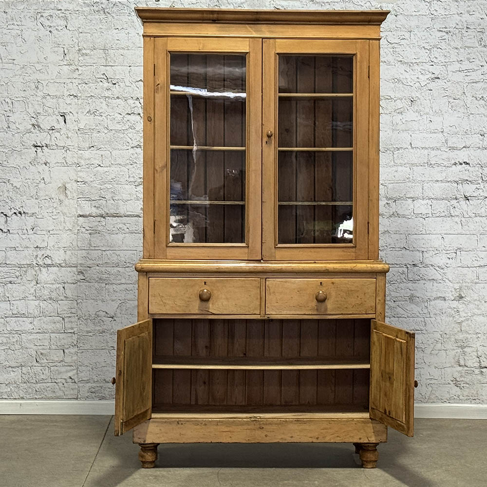 Antique Pine Four Door Two Drawer Cupboard
