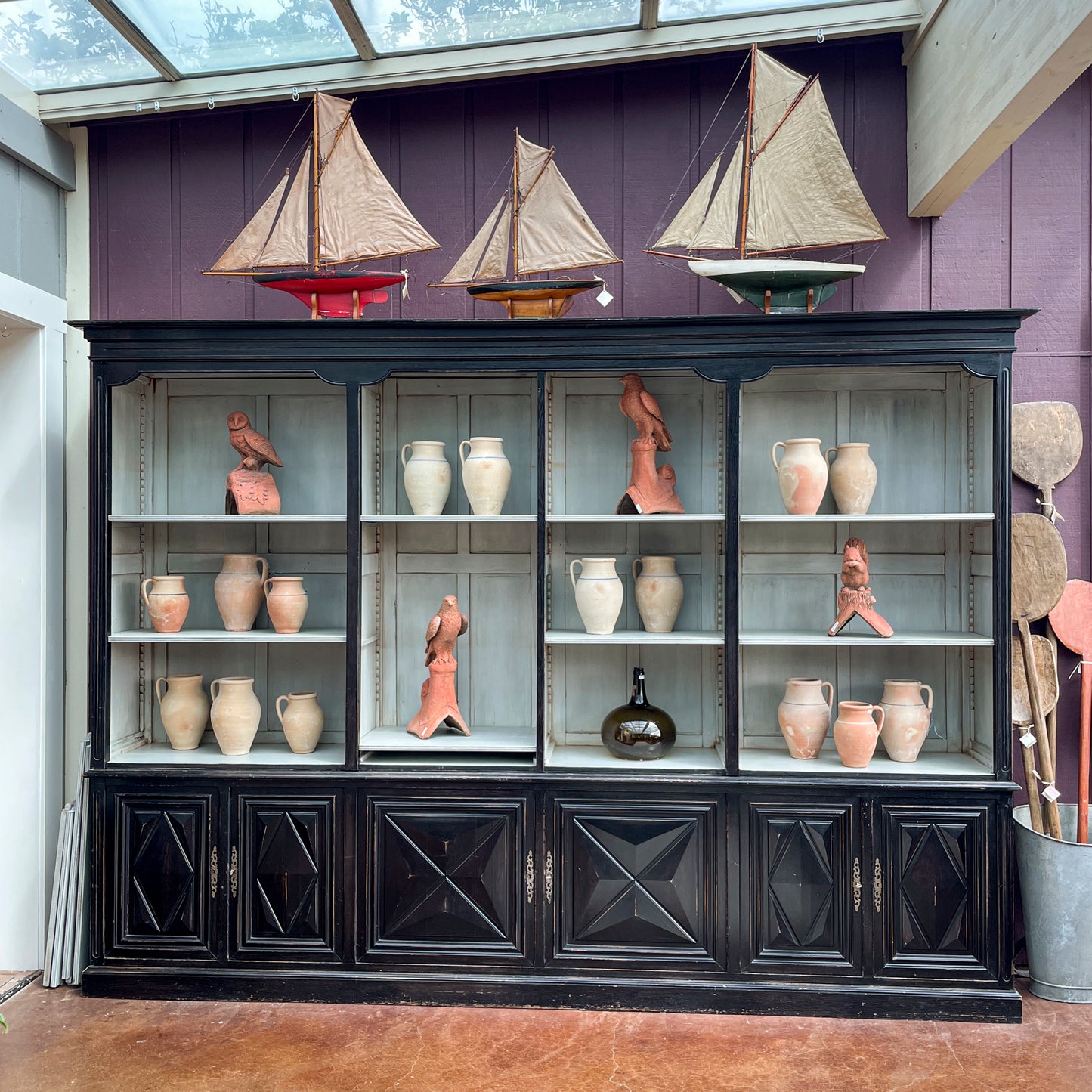 Large Painted Display Cabinet