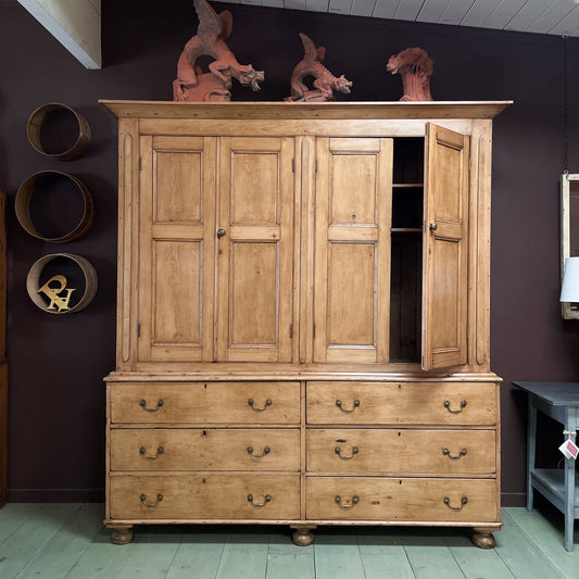 Beautiful Large Pine Housekeepers Cupboard