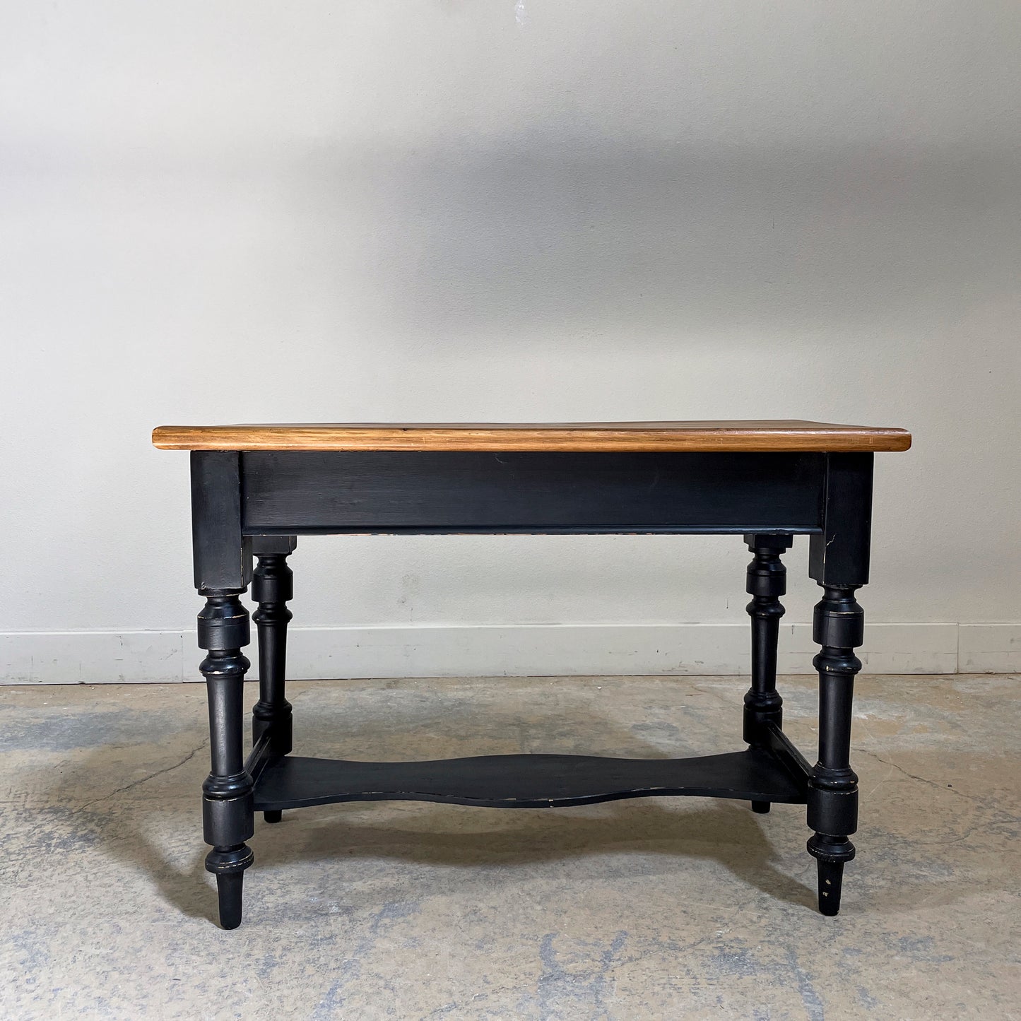 English Painted Base Pine Top Table